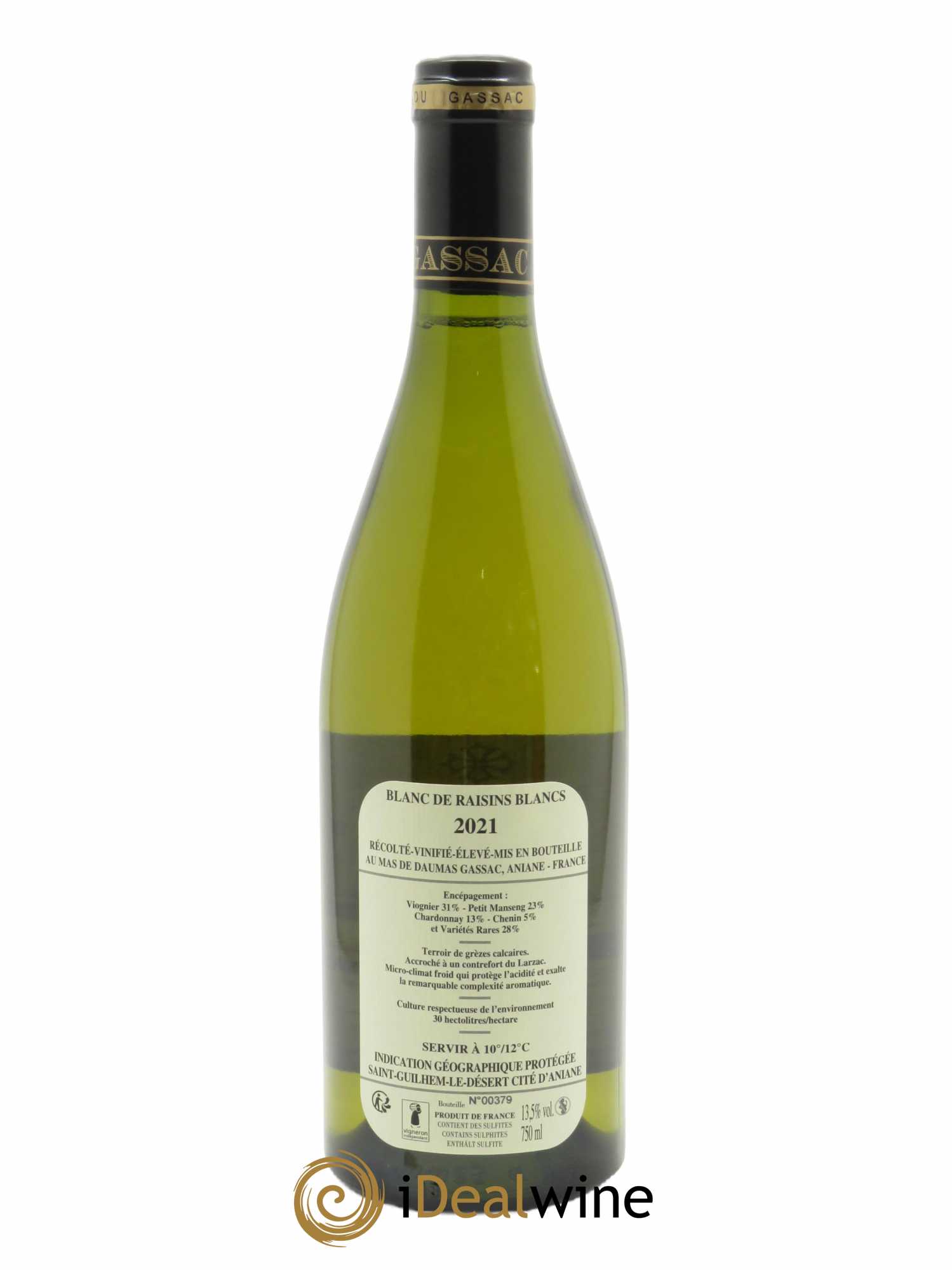 IGP St Guilhem-le-Désert - Cité d'Aniane Mas Daumas Gassac Famille Guibert de La Vaissière  2021 - Lot de 1 Bouteille