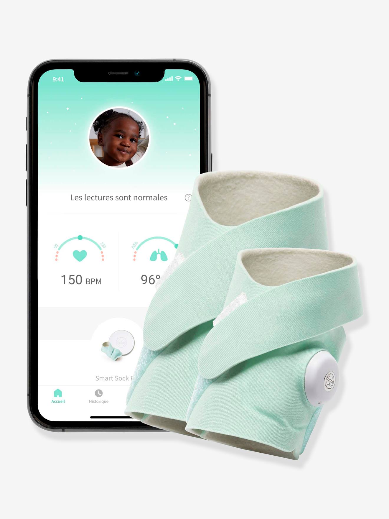 Système de surveillance Smart Sock Plus OWLET vert menthe