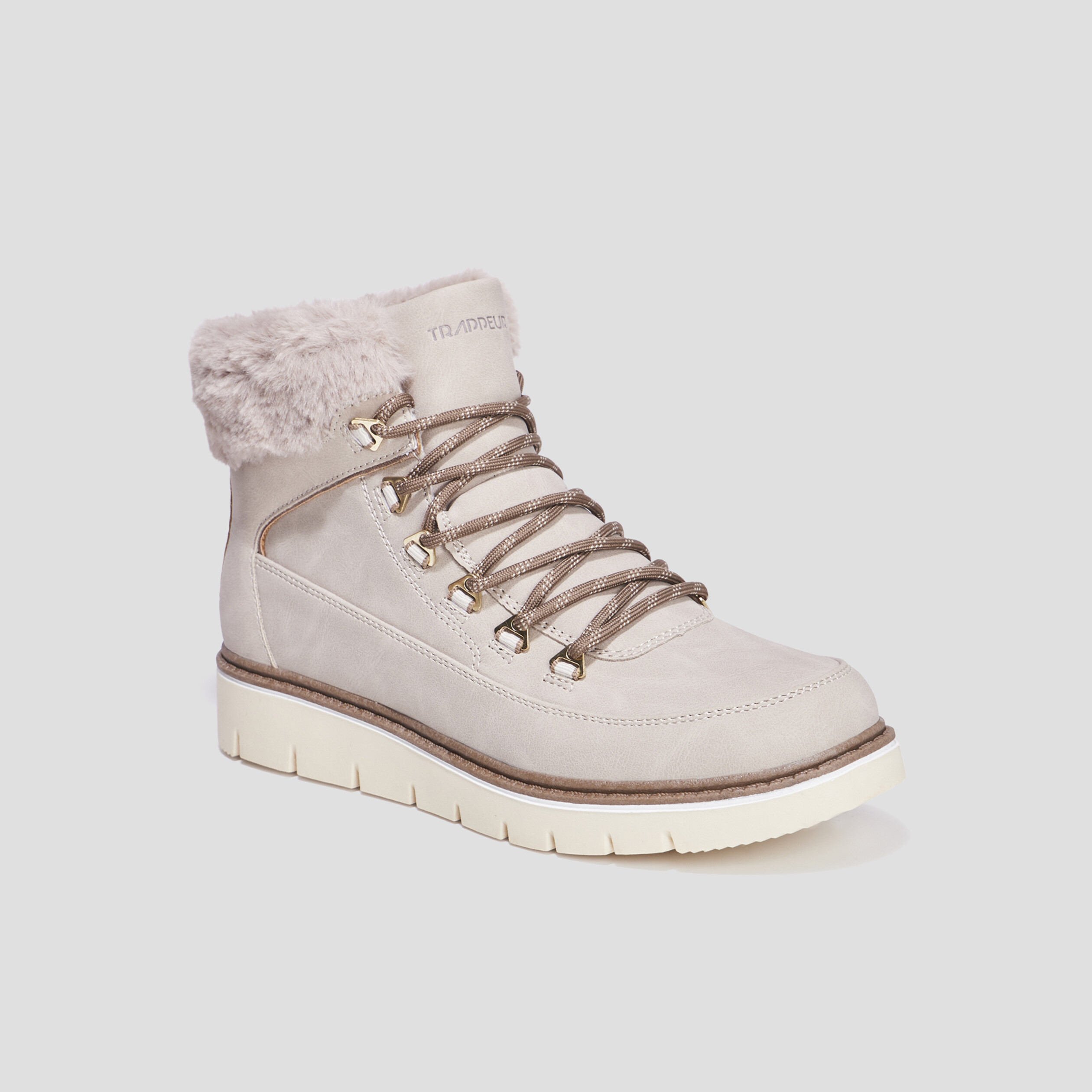 Bottines fourrées à lacets Trappeur taupe femme | La Halle