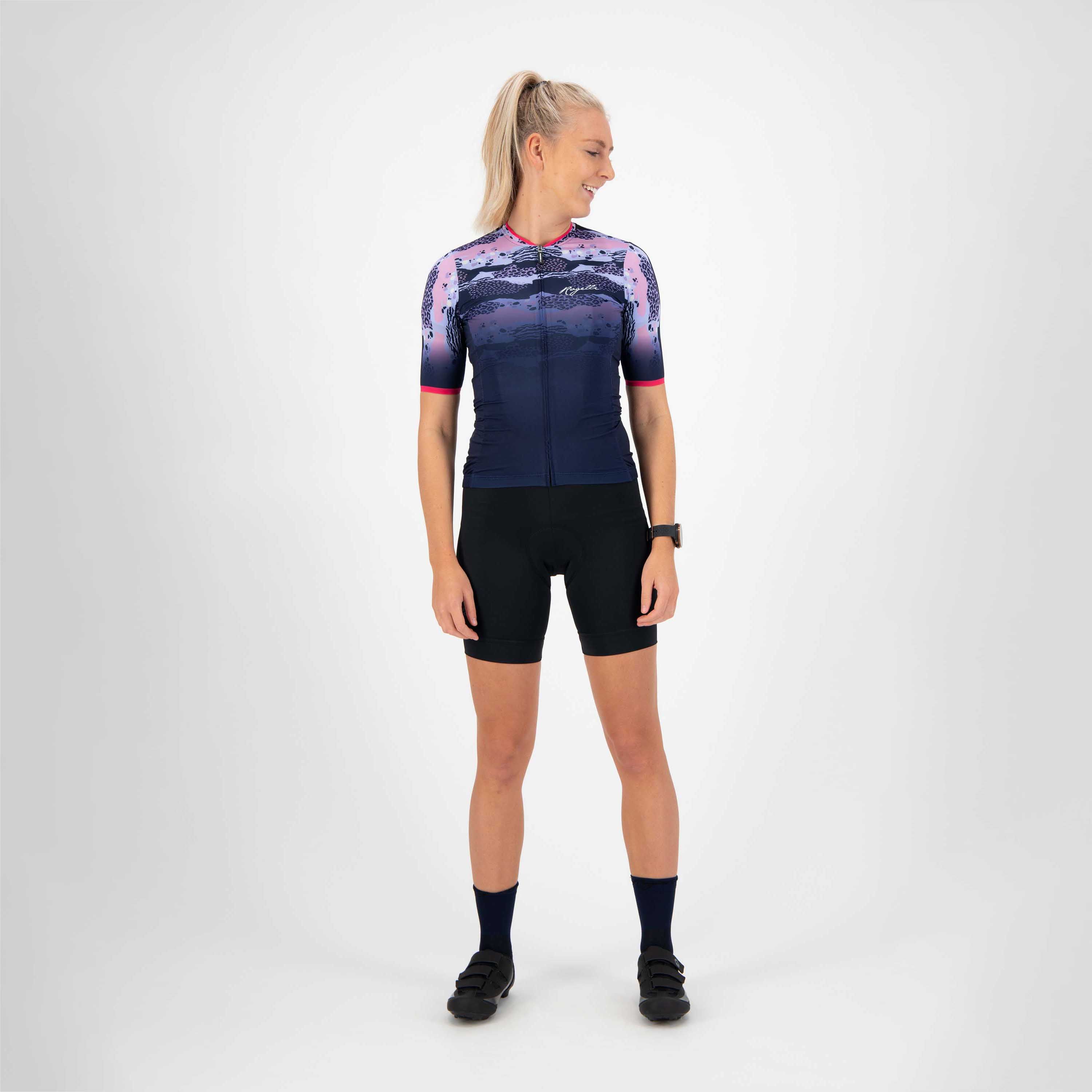 Rogelli Animal Blau/Rosa Damen Radtrikot Kurzarm