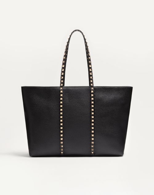 Bolsa Valentino Garavani Rockstud Shopping Bag em couro de bezerro granulado
