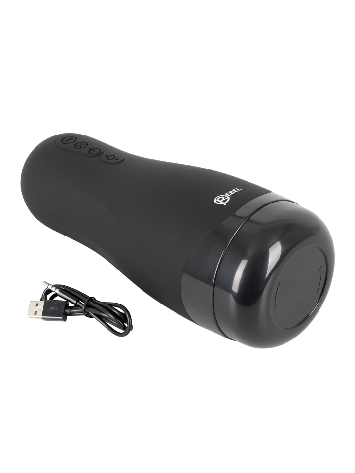 Rebel Masturbator mit Vibration Masturbator with 3 Functions in schwarz günstig kaufen 26 cm