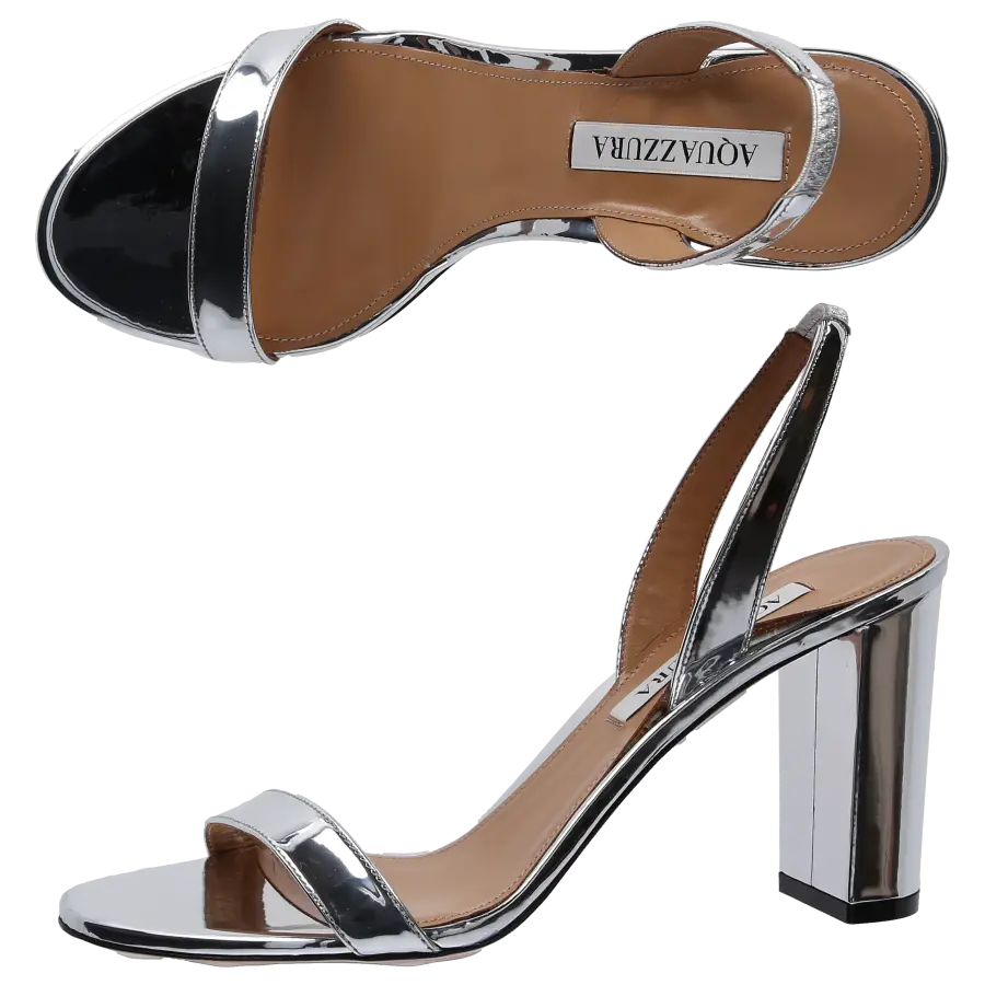 Aquazzura - Sandalen SO NUDE Kalbsleder - silber