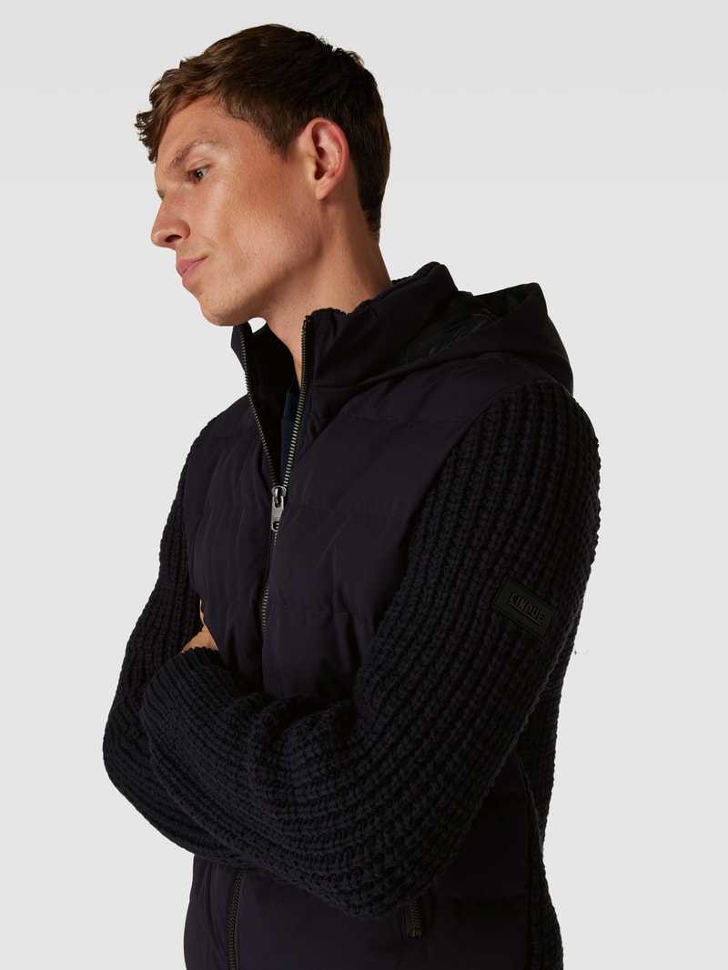 Steppjacke mit Kapuze Modell 'Kano' in dunkelblau