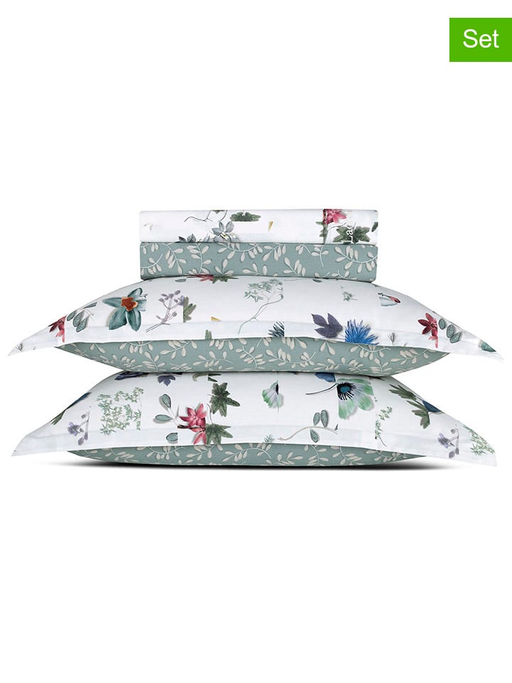 CXL by Christian Lacroix 4tlg. Set: Satin-Bettlaken und Kissenbezüge in Weiß/ Mint günstig kaufen