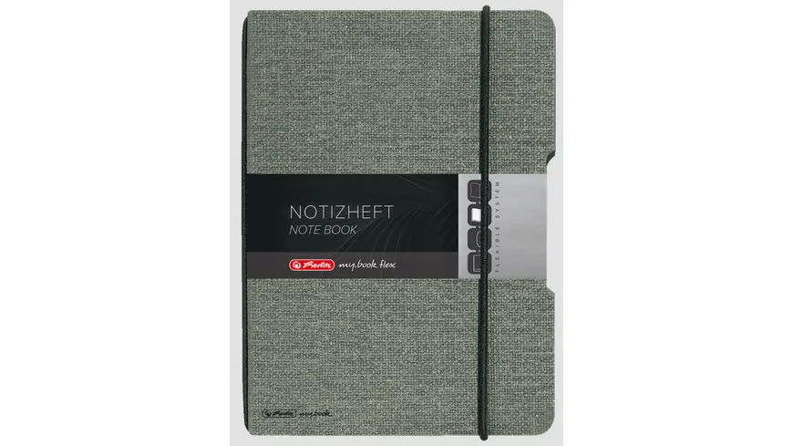 herlitz my.book flex Notizbuch Leinen A5 40 Blatt punktiert grau
