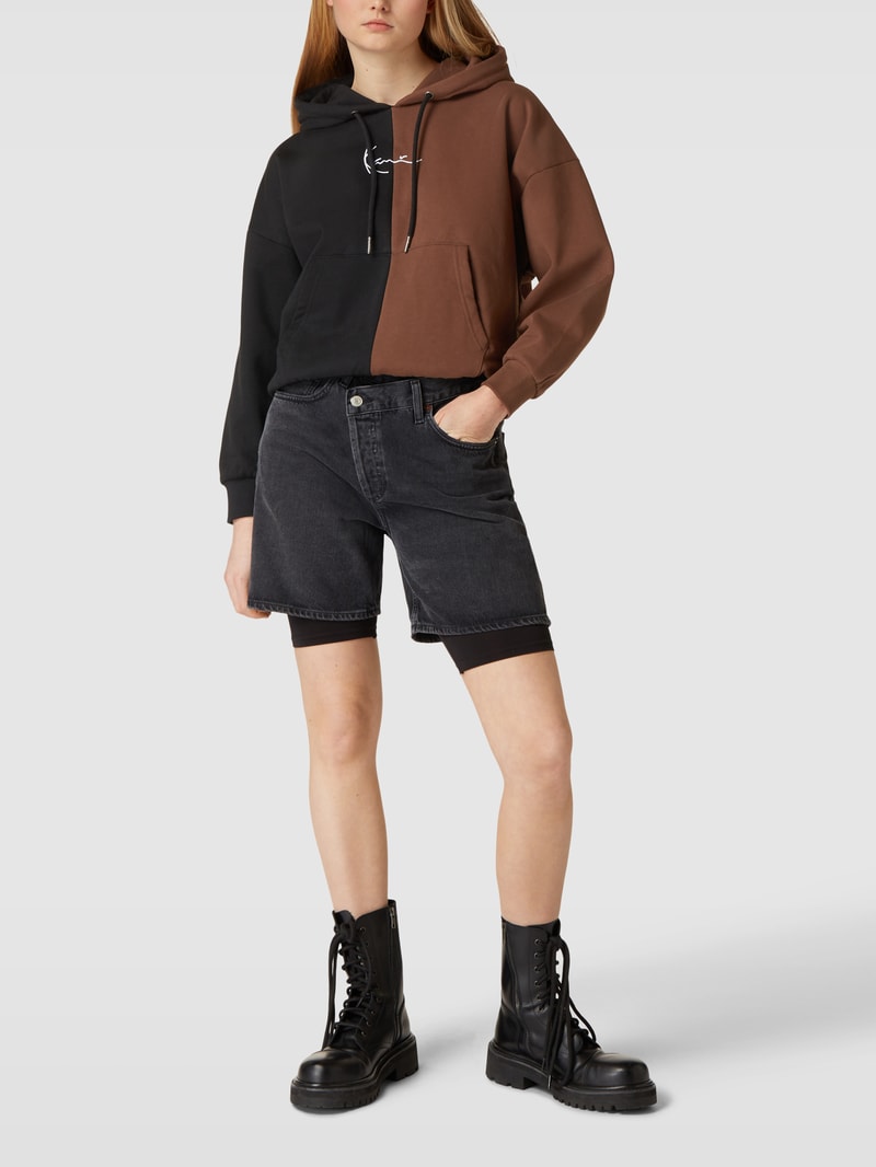 Hoodie mit Label-Stitching Modell 'SMALL SIGNATURE' in black