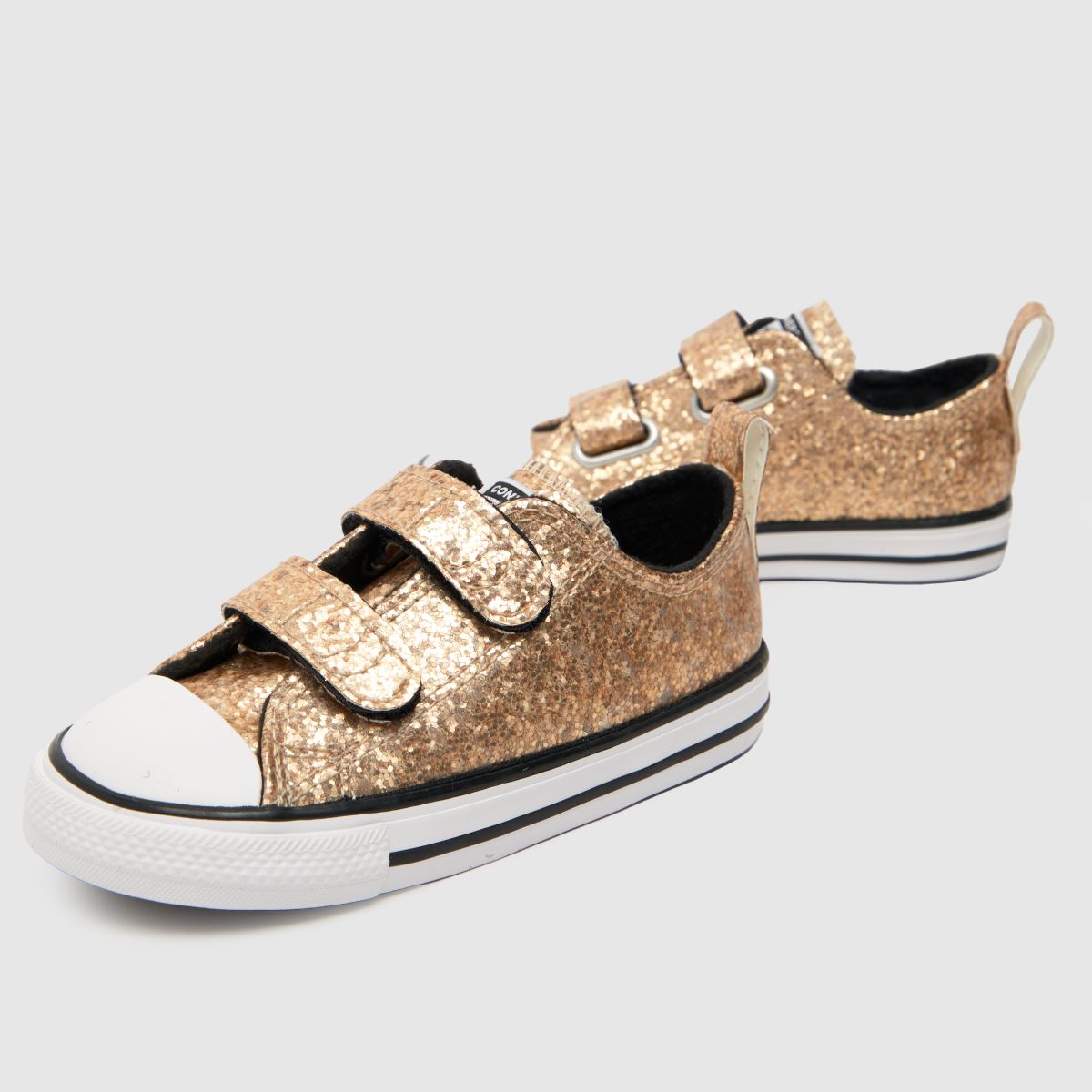 Converse guldfärgade all star lo 2v glitter flickor småbarnsskor