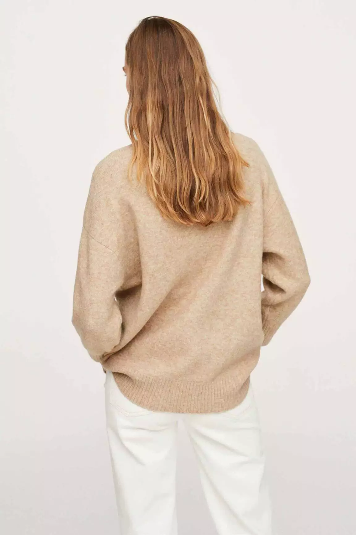 Mango Fine Maille Femme couleur beige