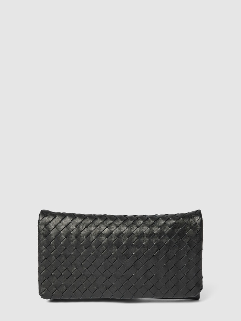 Clutch mit strukturierter Oberfläche Modell 'Piuma Weaving' in schwarz