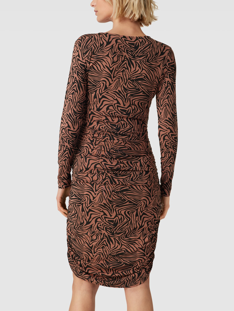 Umstands-Midikleid mit Allover-Muster in schwarz
