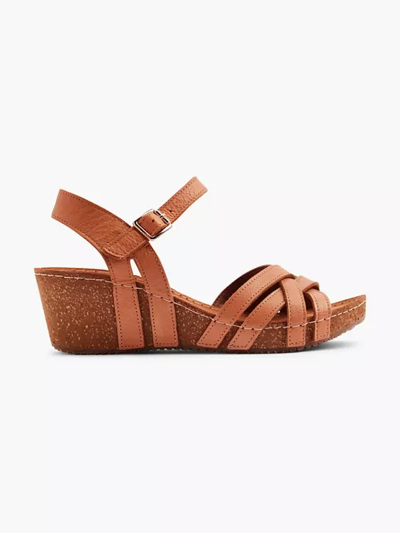 5th Avenue Leder Keilsandalette
