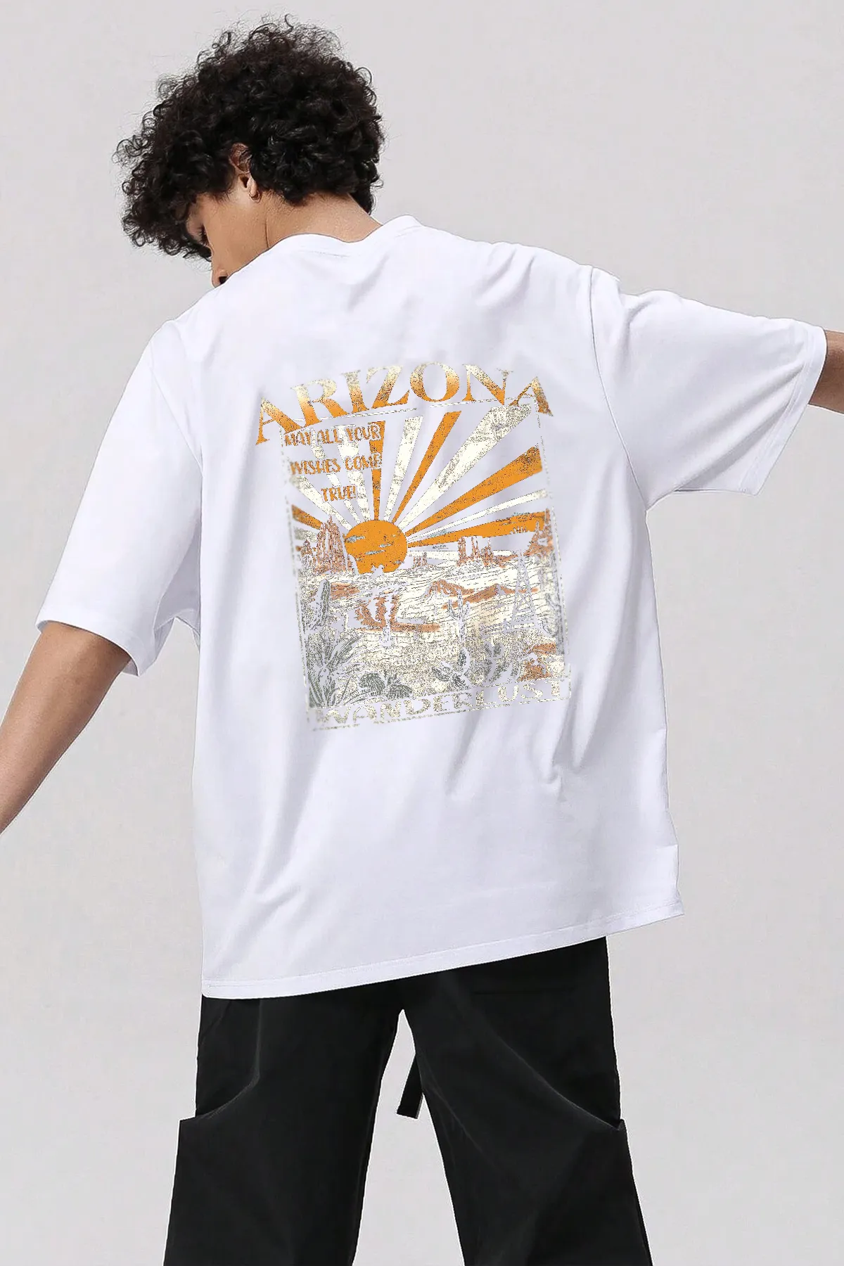 uyguntarz  Unisex Arizona Oversize T-Shirt mit Rückenaufdruck