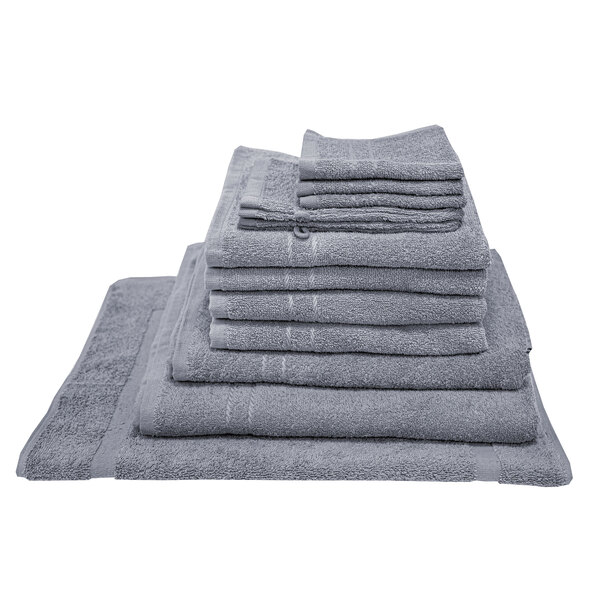 12er Frottierset Basic, steingrau inkl. Badvorleger