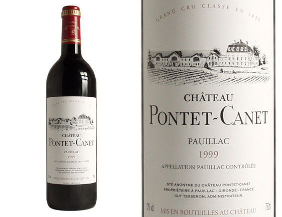 Chateau Pontet- Canet Rouge 1999 Bordeaux Pauillac