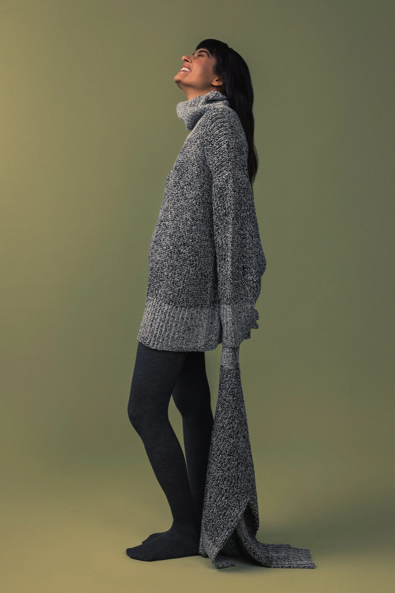 Rollkragenpullover gestrickt