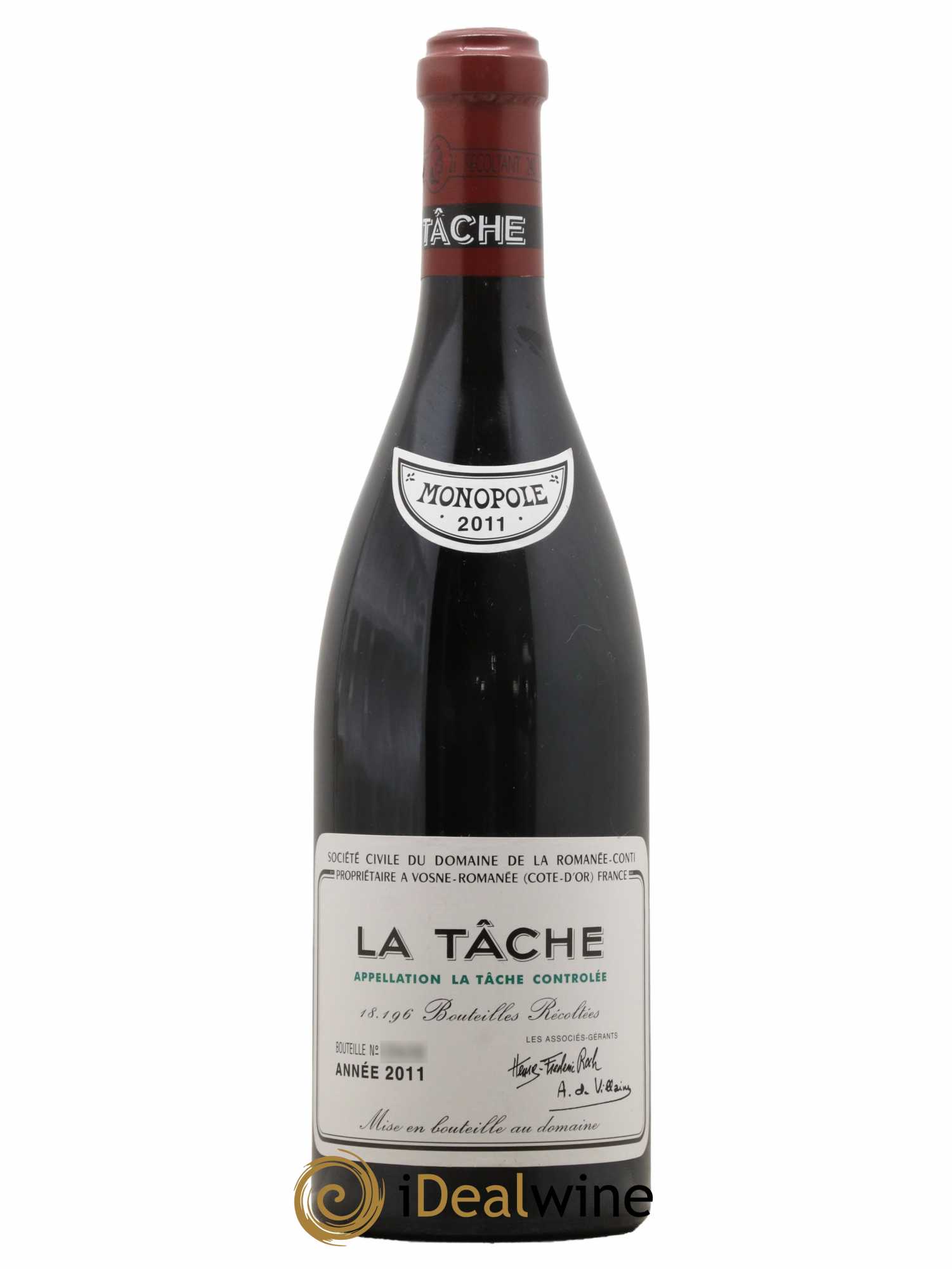 La Tâche Grand Cru Domaine de la Romanée-Conti  2011 - Lot de 1 Bouteille