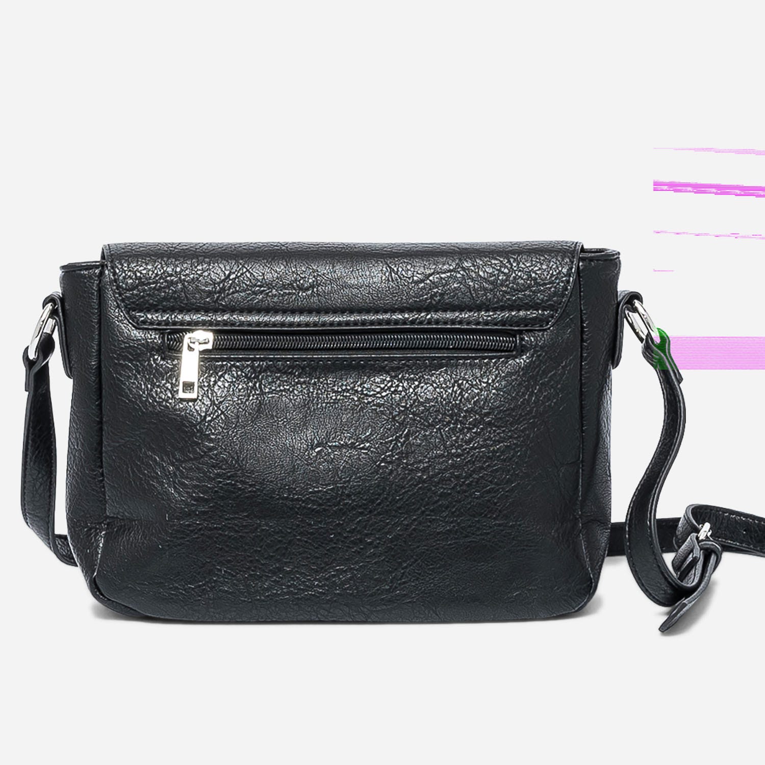 Sac bandoulière noir à double boucle
