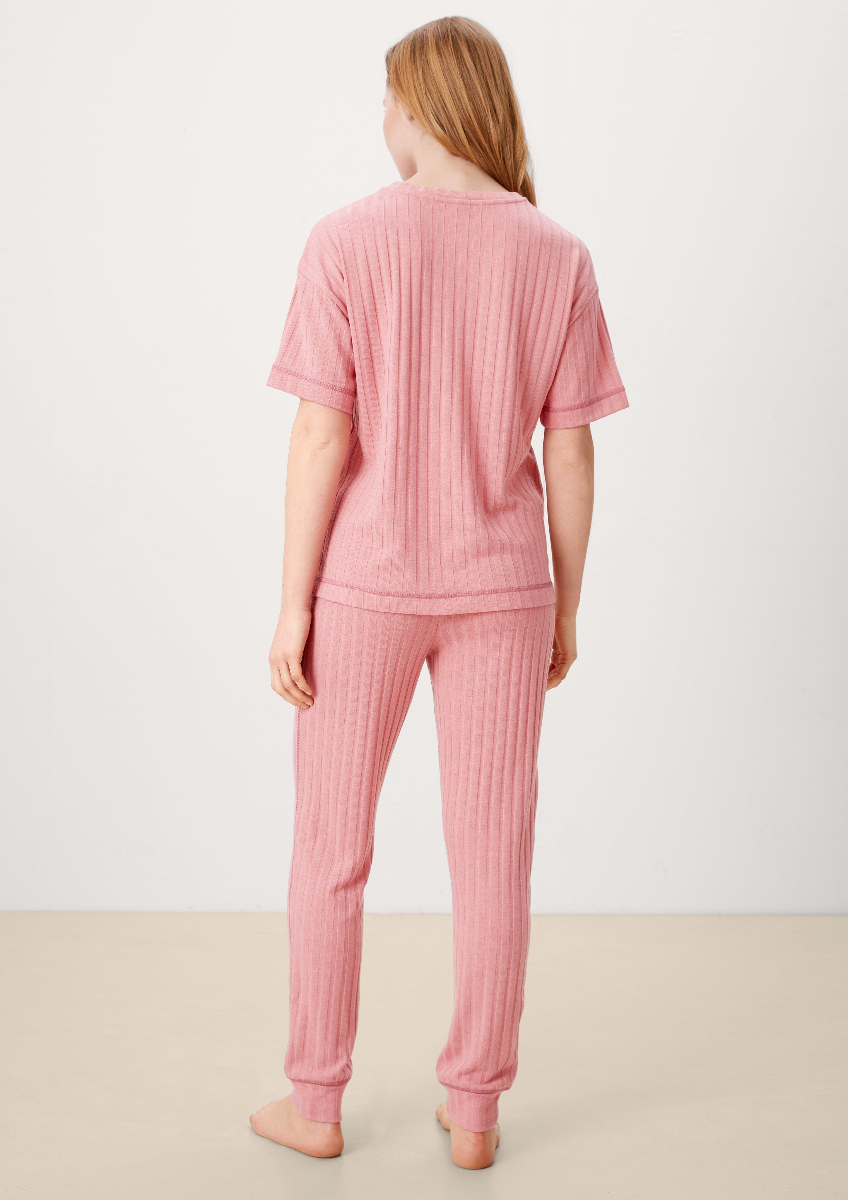 Pyjamaoberteil aus Rippware  6007046-4500