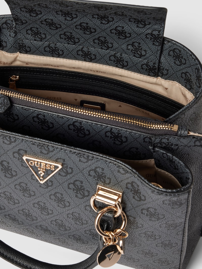 Satchel Bag mit Allover-Logo Modell 'NOELLE' in anthrazit