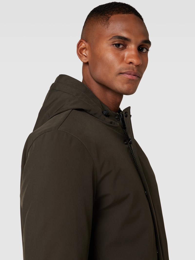 Jacke mit Stehkragen Modell 'Madeston' in olivgrün