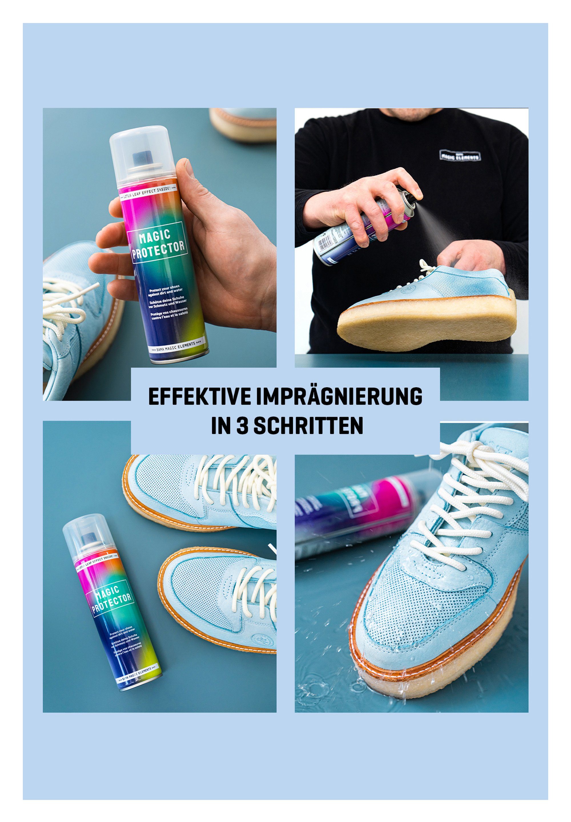 BAMA Group Bama Magic Protector Schuh-Imprägnierspray, hochwirksames Imprägnierspray für alle Schuhe und Materialien