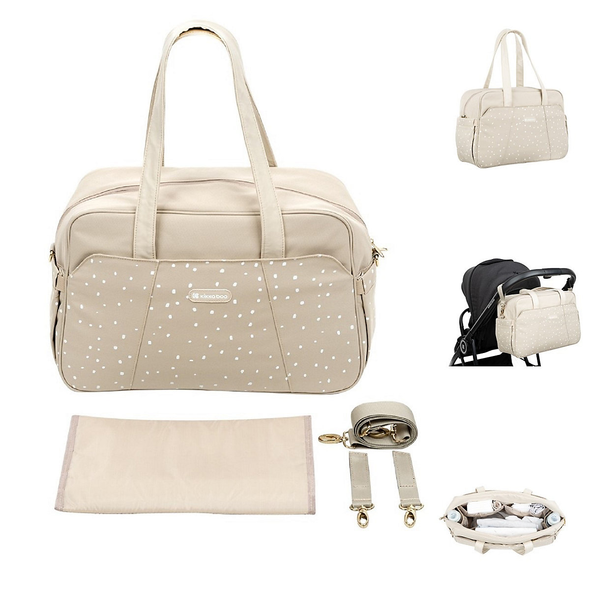 Wickeltasche Chelsea mit Wickelunterlage, Seitentaschen, Thermofach Wickeltaschen
