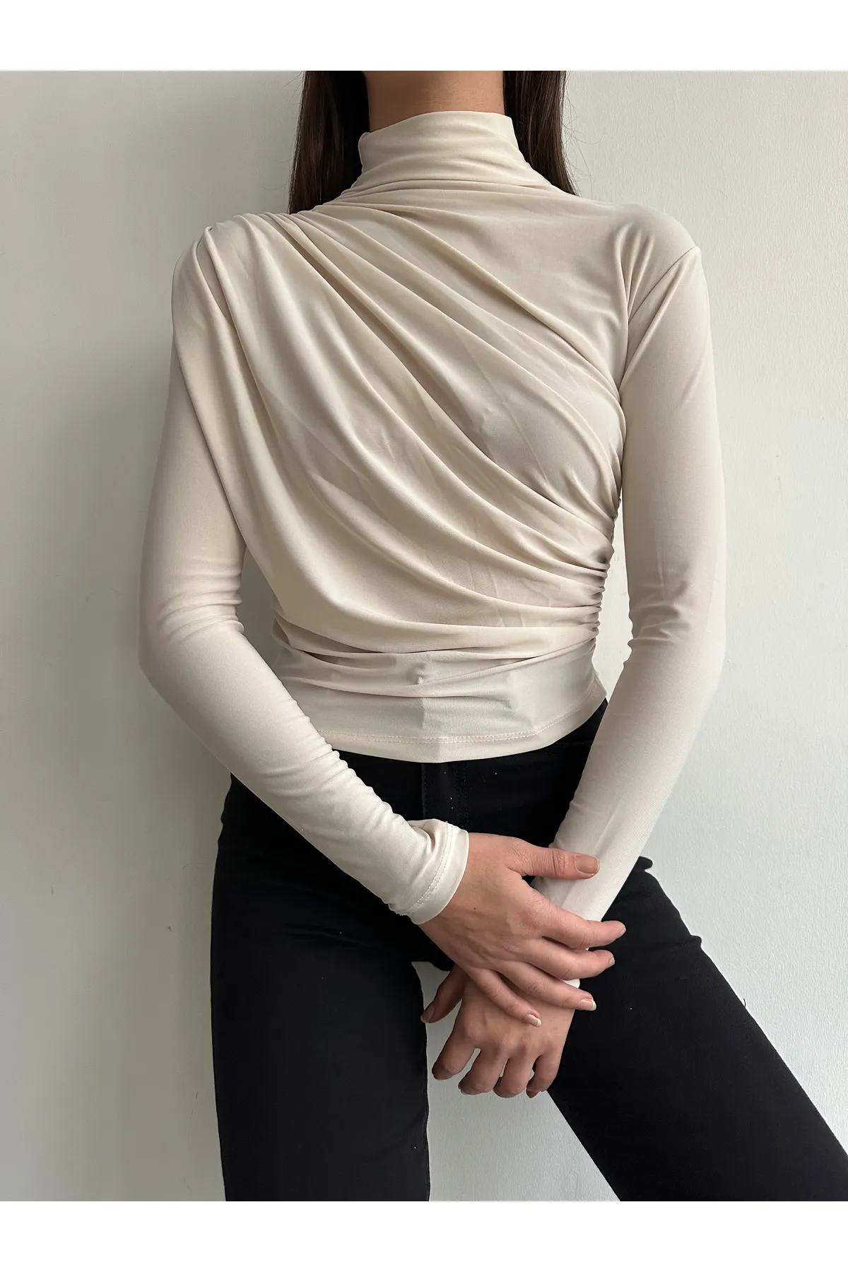 BEJNA  Bluse - Beige - Regular Fit