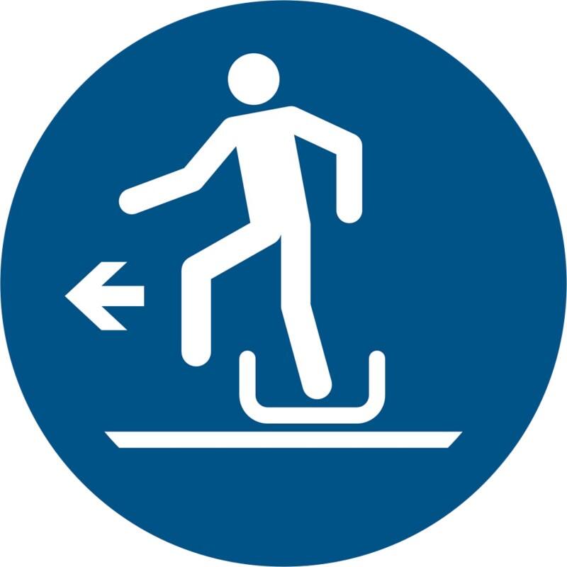 Djois Warnschild Links aus Rodelschlitten aussteigen Klebstoff, einschraubbar PP (Polypropylen) 20 (B) x 0,14 (H) cm 3 Stück