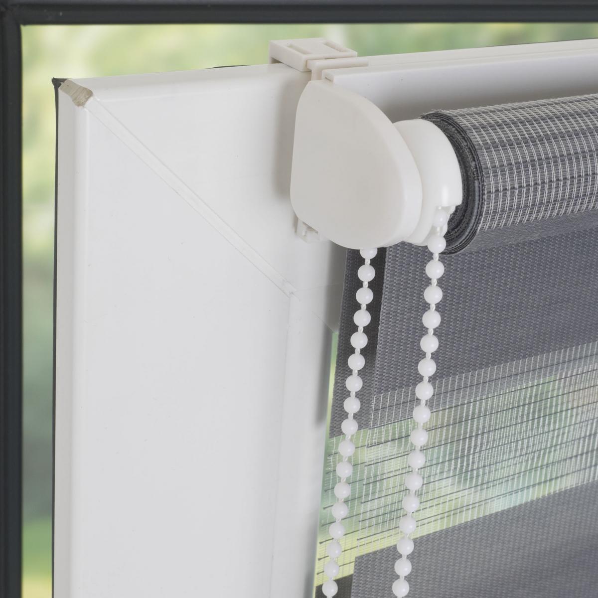 Bella Casa Duo-Rollo mini, Klemmfix Doppelrollo, grau, Rollo 90 x 160 cm (B x H)