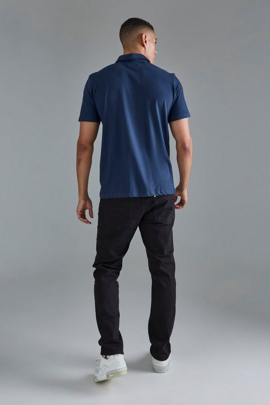 Slim-Fit Poloshirt mit Reißverschluss