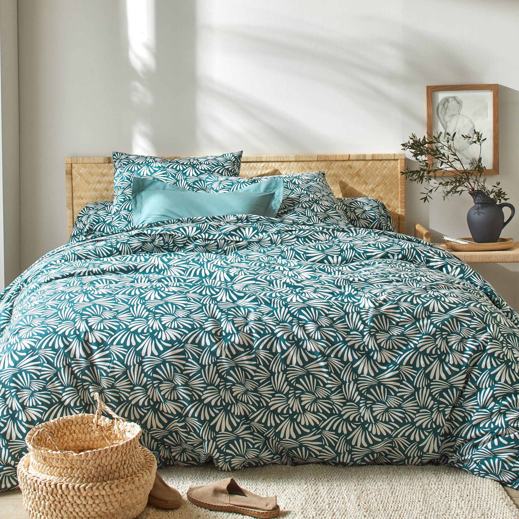 Linge de lit Vick en coton imprimé graphique