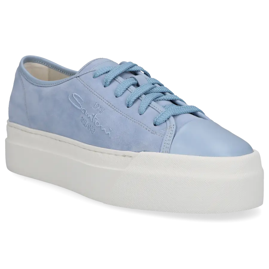 Santoni - Sneaker low Plateau 61229 Nubukleder - blau
