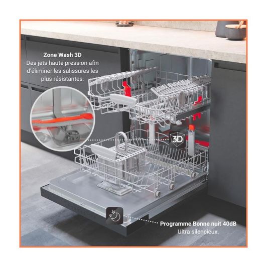 Mașină de spălat vase semi-integrabilă HOTPOINT HA3PB14BN7A0X