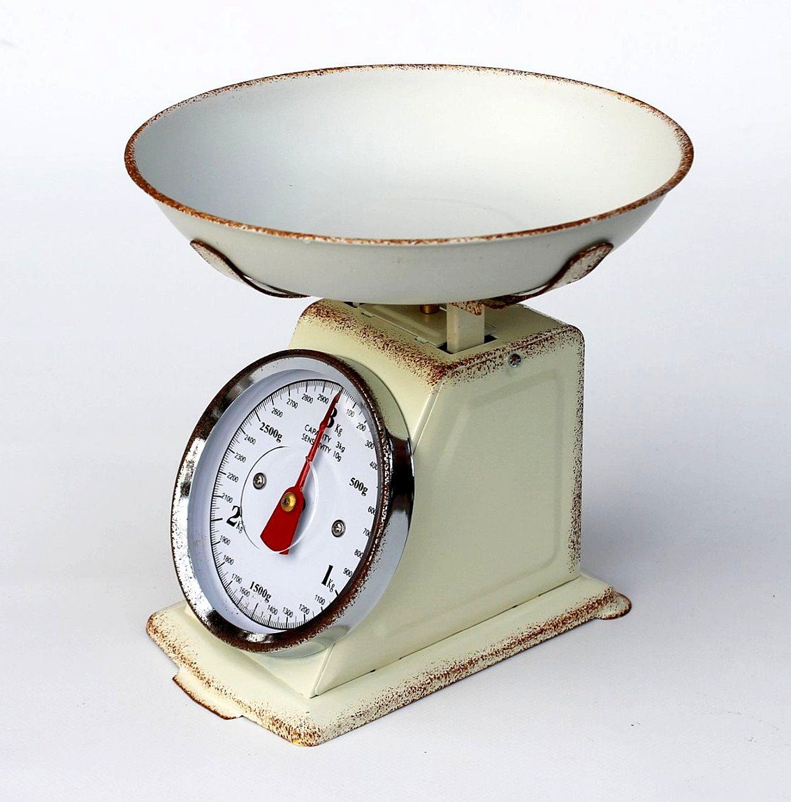 DanDiBo Küchenwaage Küchenwaage Analog Retro Mechanisch mit Schüssel bis 3kg Vintage