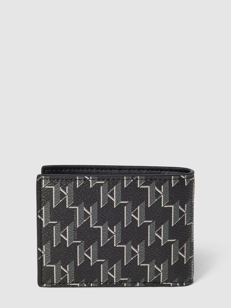 Portemonnaie mit Allover-Muster in schwarz