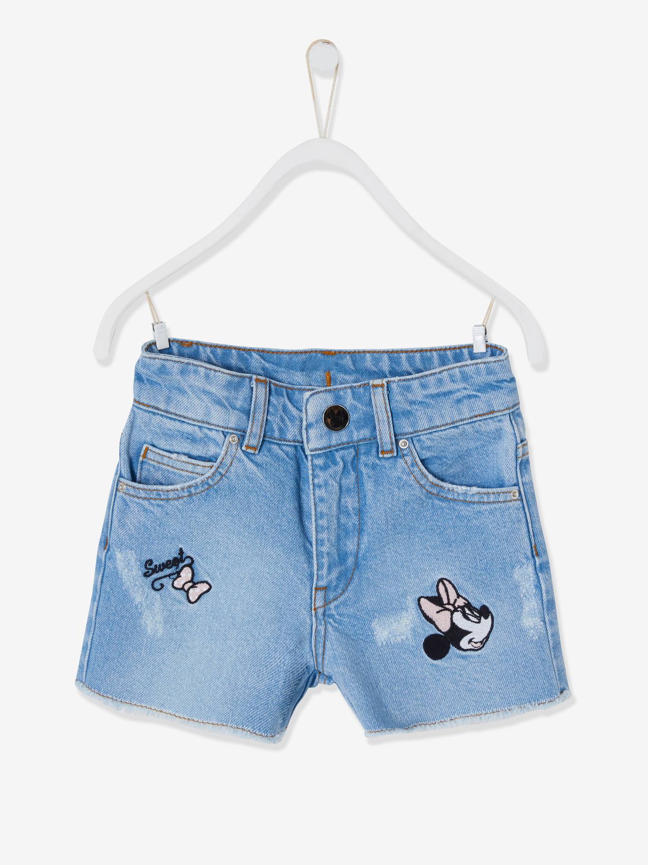 Minnie Kinder Jeans-Shorts Disney MINNIE MAUS, bestickt - bleached