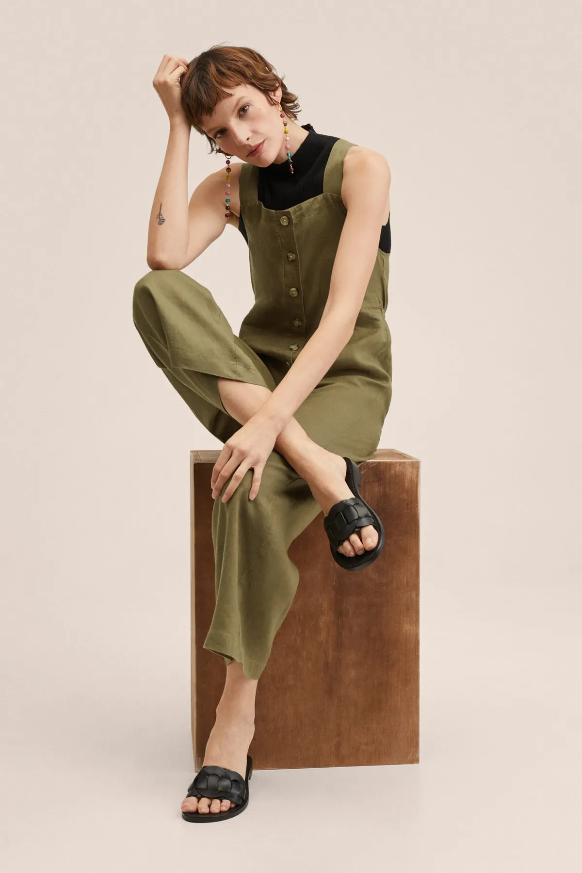 MANGO  Zweiteiler - Khaki - Regular Fit