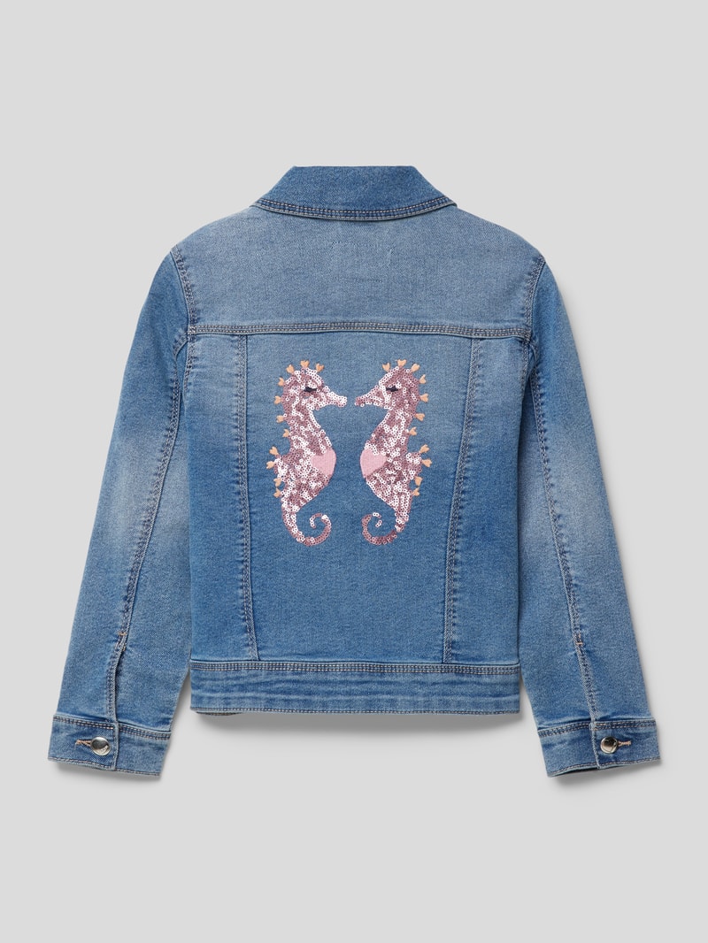 Jeansjacke mit Brusttaschen in blau