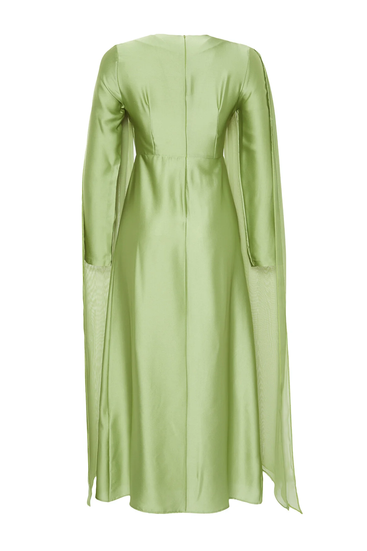 Trendyol Modest  Grünes Flight Flight Satin Abendkleid TCTAW24DB00008