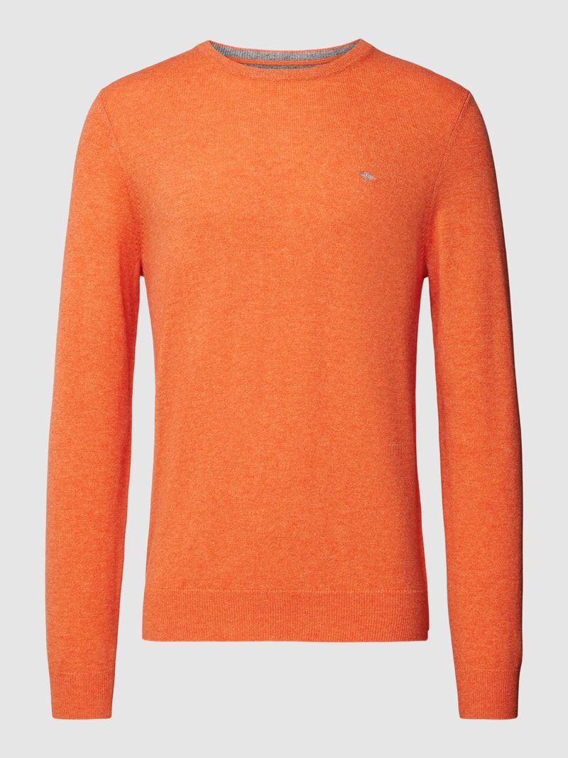 Strickpullover mit Rundhalsausschnitt in orange