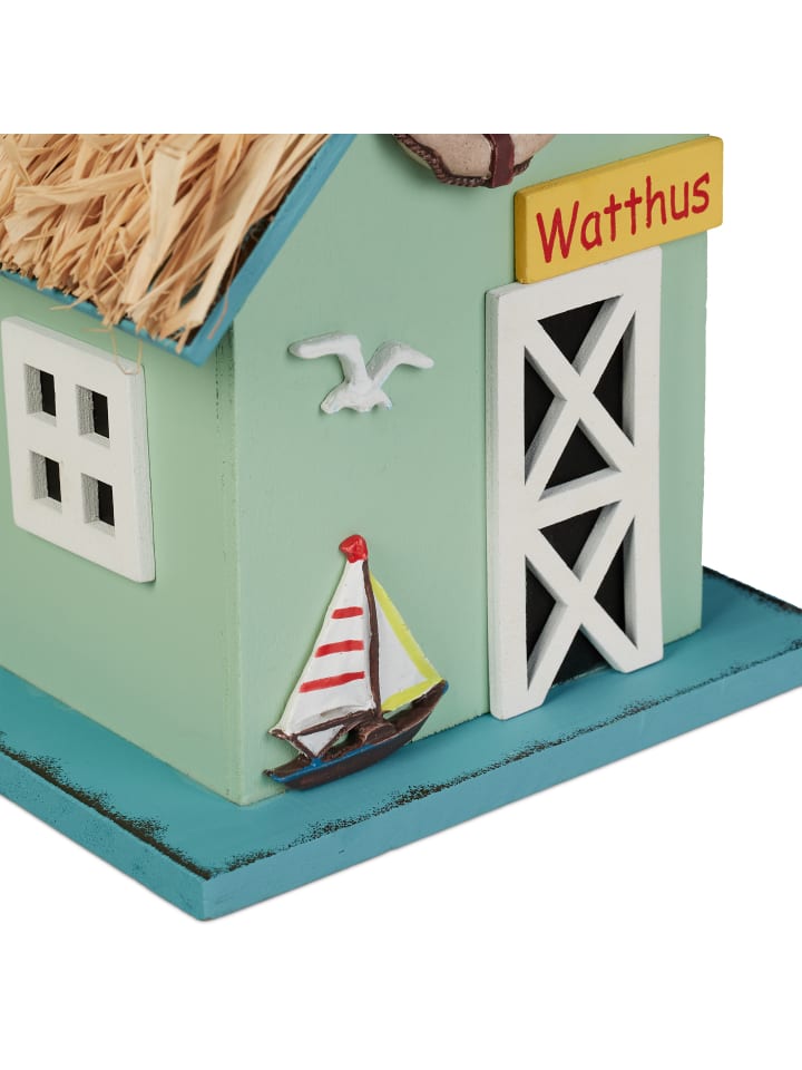 relaxdays Deko Vogelhaus in Bunt - (B)19 x (H)24,5 x (T)13,5 cm günstig kaufen onesize