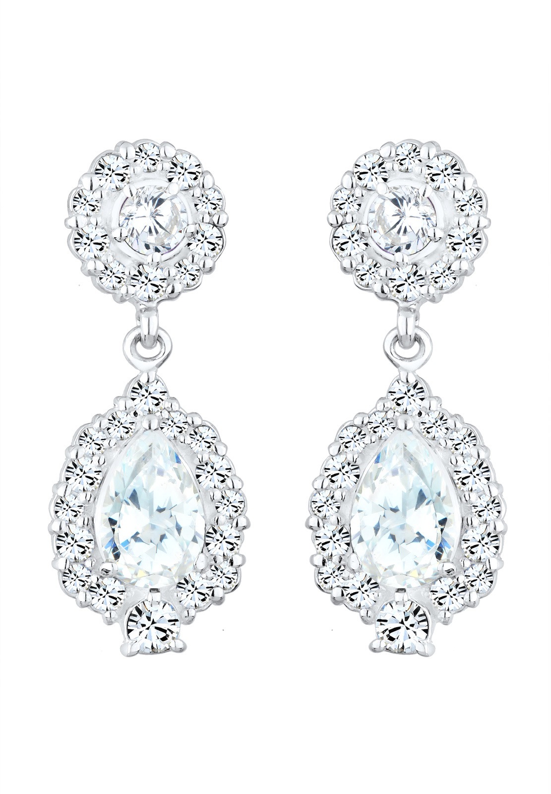 Elli PREMIUM női vintage glamour fülbevaló cirkónia kristályokkal, 925 sterling ezüstből