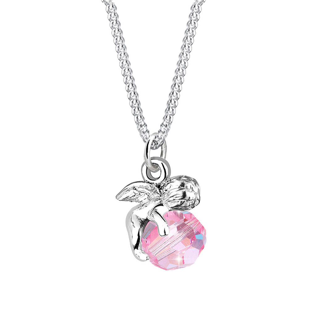 Elli Elli Collier Femmes Pendentif Ange avec Cristal en Argent Sterling 925 collier
