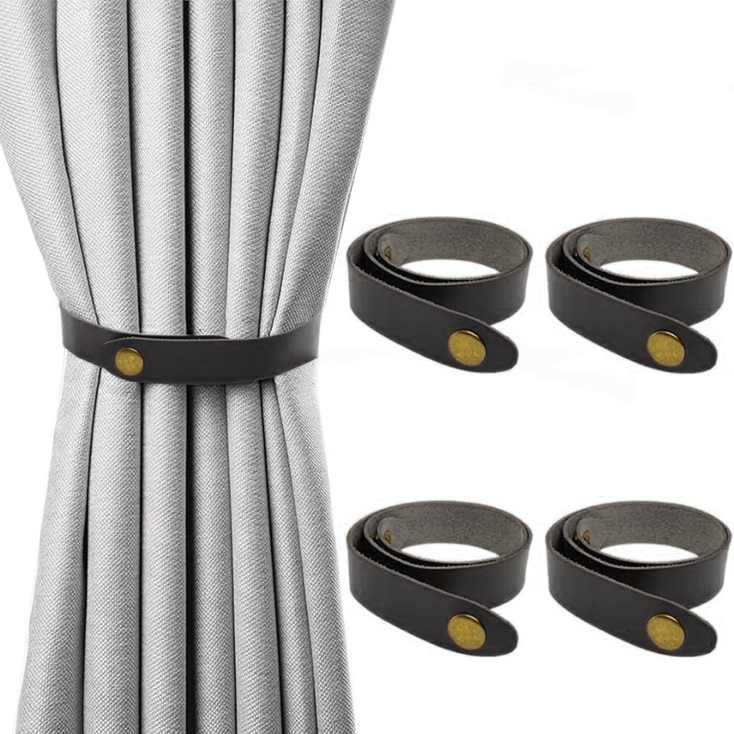Raffhalter Dekospange PU-Leder Dekoklammer, MAGICSHE, Vorhänge, (4-tlg)