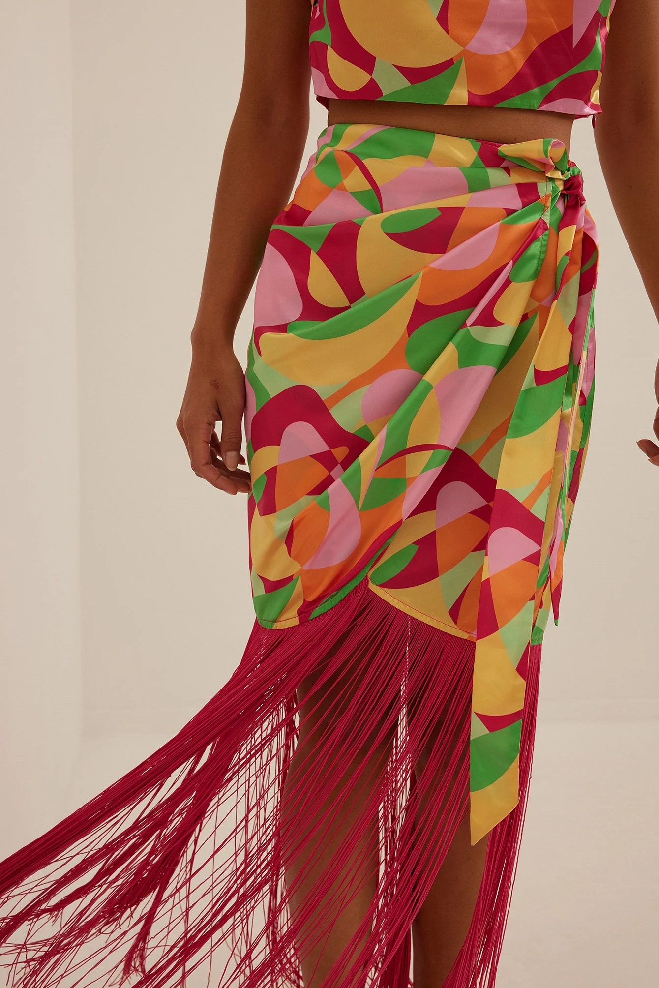Draped Fringe Detailed Skirt
