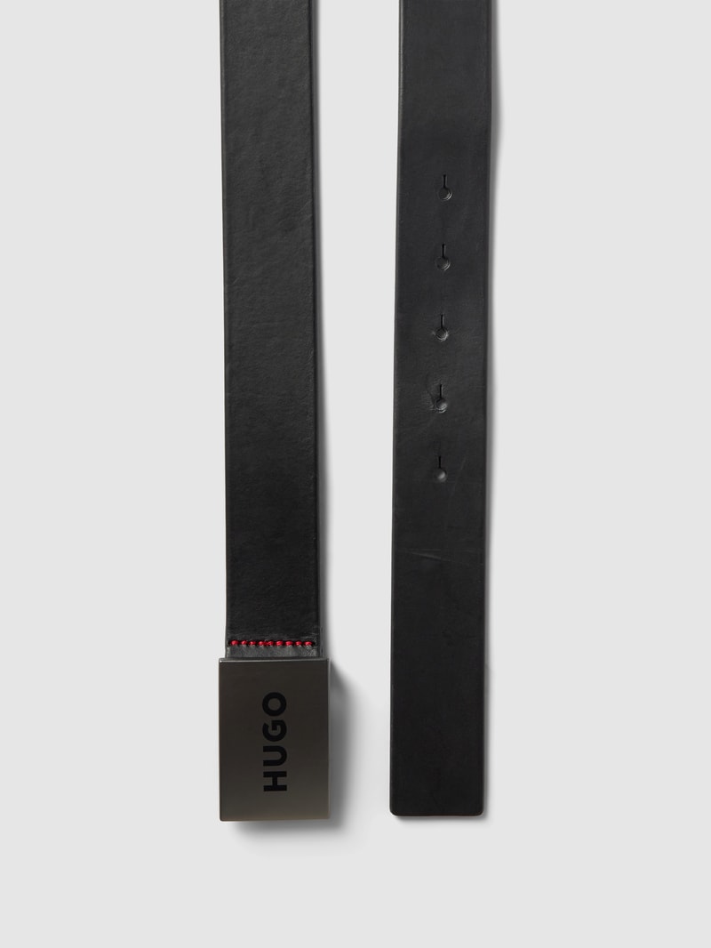 Gürtel mit Label-Detail Modell 'Gary' in schwarz