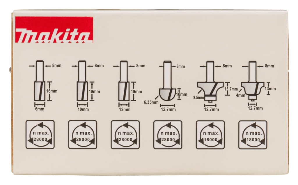 Makita Accessoires D-53540 Freesset 8mm 6-delig