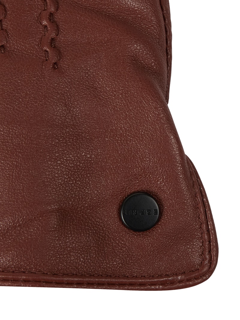 Touchscreen-Handschuhe aus Lammleder in dunkelbraun