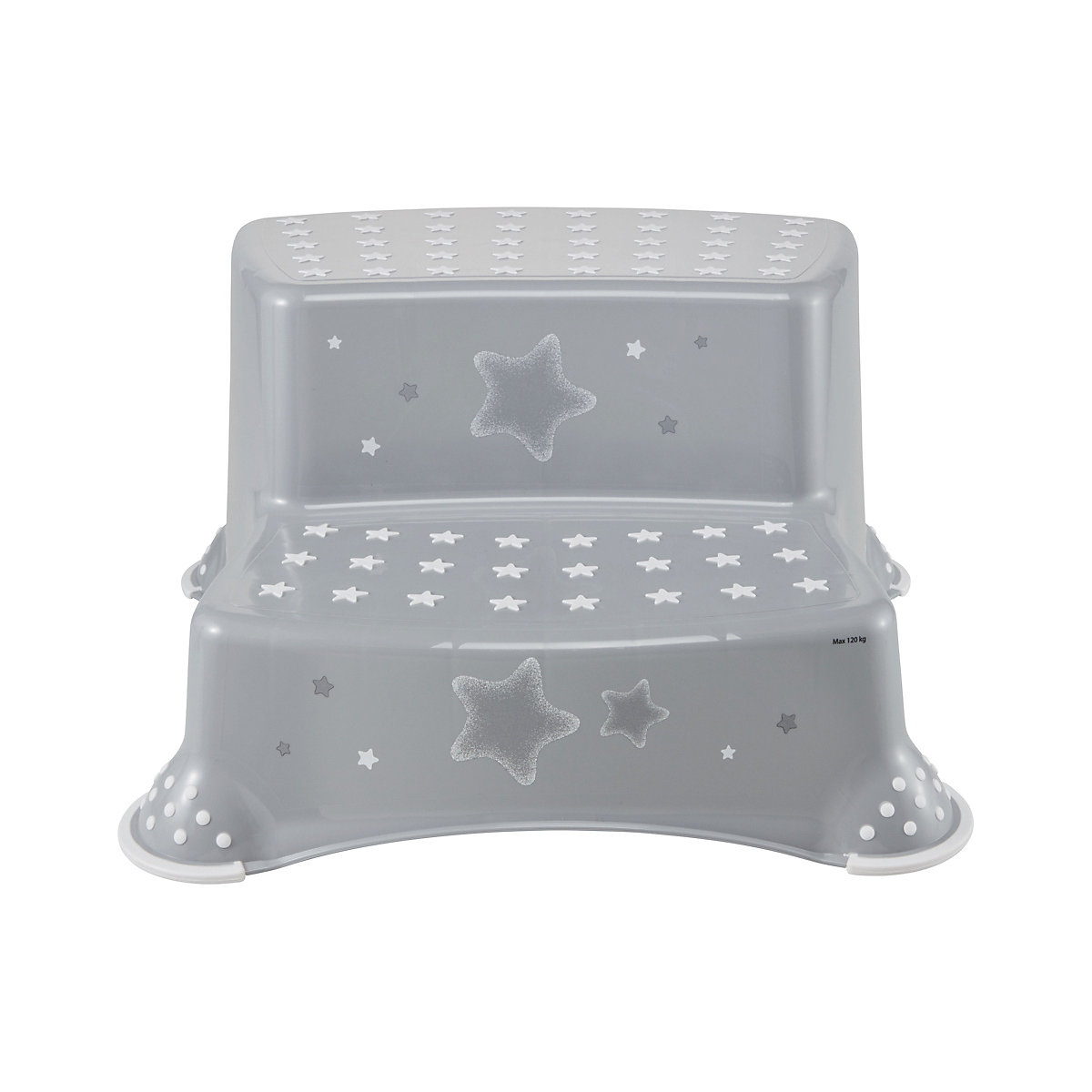 Tritthocker Igor, zweistufig, Stars, grau